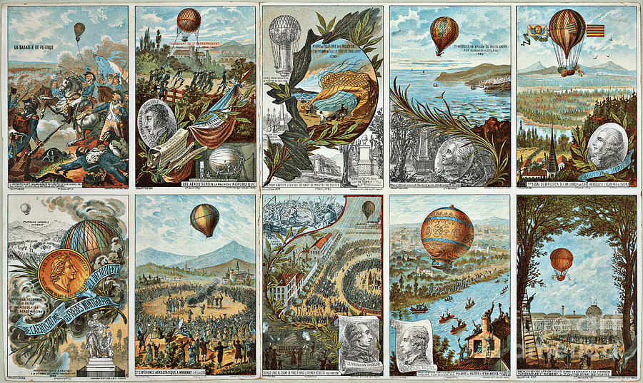 EARLY FLIGHT CARDS, c1895 Drawing by Granger EARLY FLIGHT CARDS, c1895 Drawing by Granger