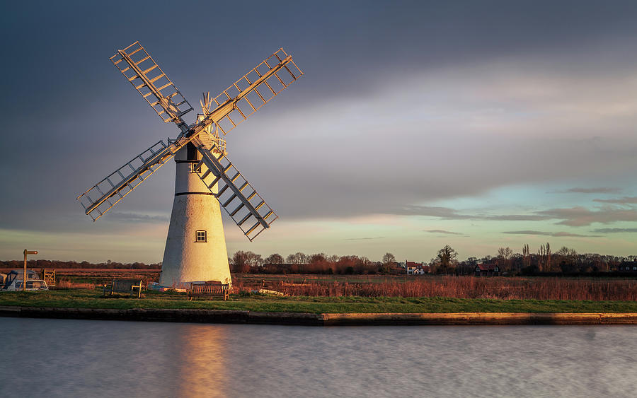 Early Light on Thurne Mill Photograph by David Powley | Fine Art America