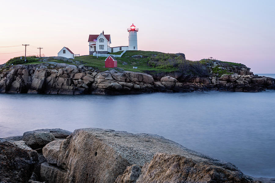 Early Morning at Nubble Light Photograph by Andrew Pacheco