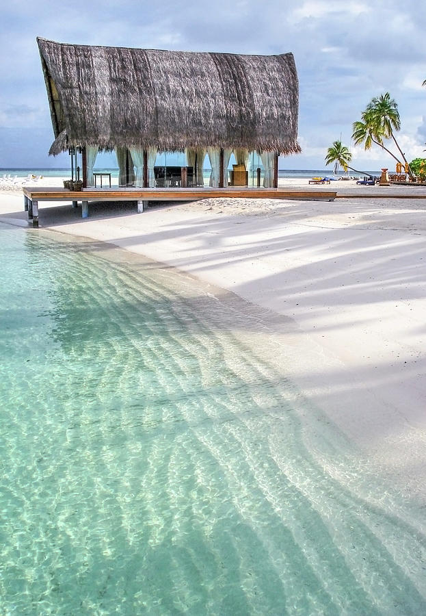 Holiday Photograph - Early Morning at the Maldivian Resort 1 by Jenny Rainbow