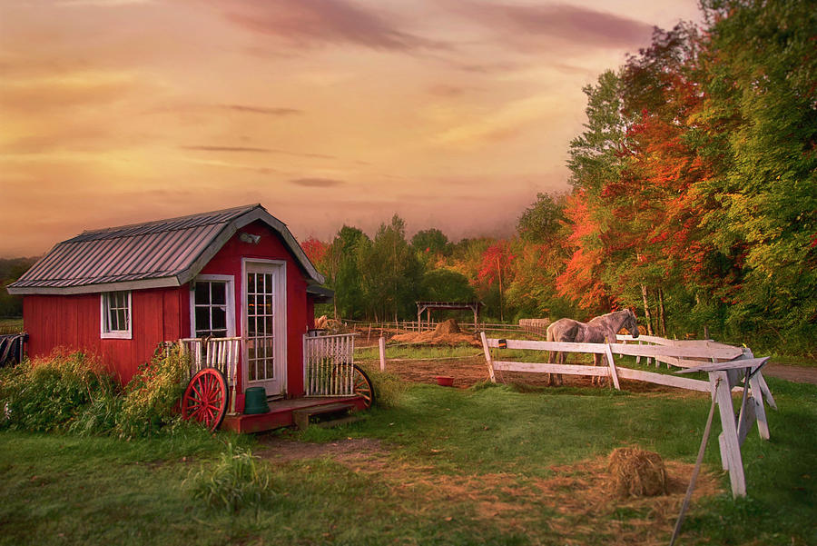 Early Morning Autumn in Stowe, Vt. Photograph by Joann Vitali
