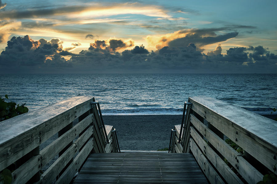 Early Morning Beach Stairs  Photograph by Laura Fasulo