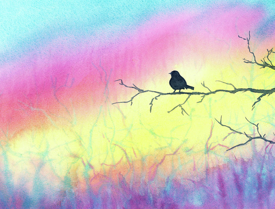 Early morning bird Painting by Karen Kaspar