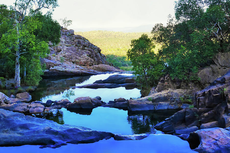 Early Morning - Cascading Rock Pools - Gunlom, Kakadu National Park Photograph by Lexa Harpell