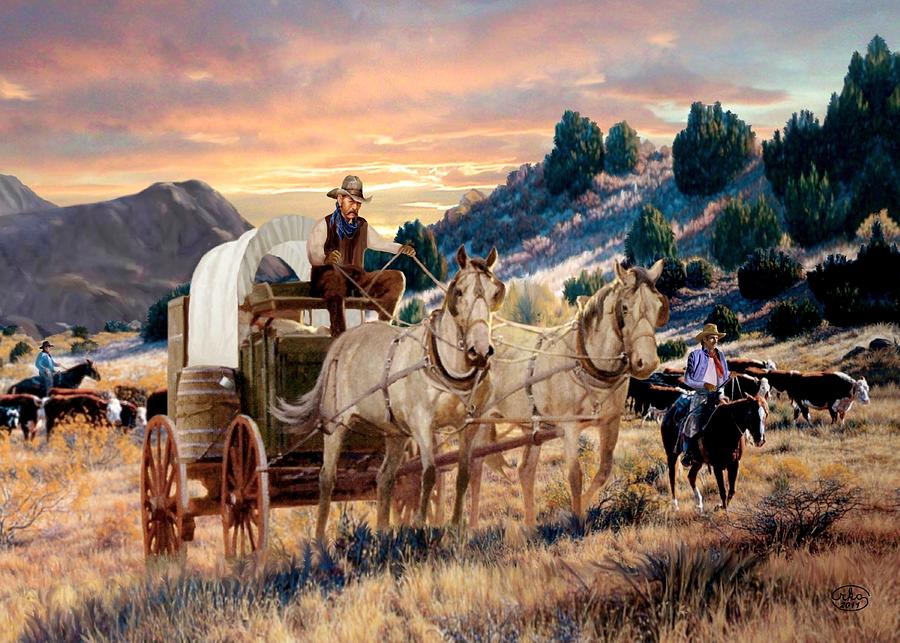 Early Morning Drive  Painting by Ron Chambers