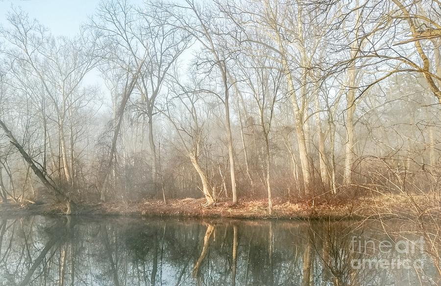 Early morning fog by the rivers edge Photograph by Howard Roberts