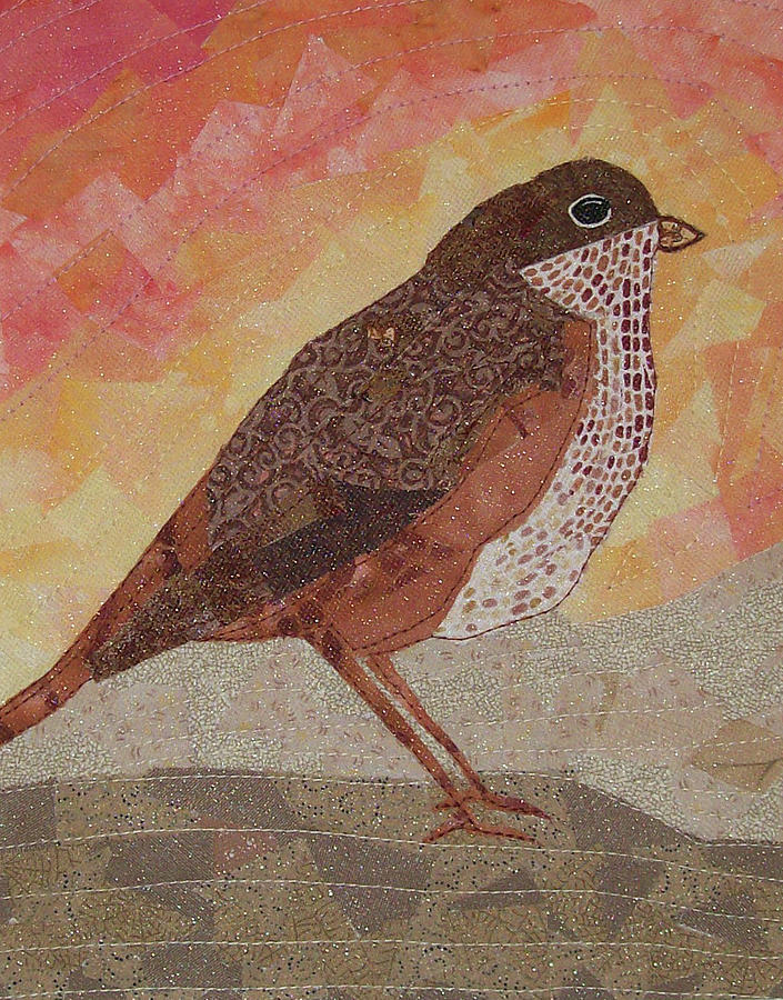 Early Morning Hermit Thrush Tapestry - Textile by Pam Geisel