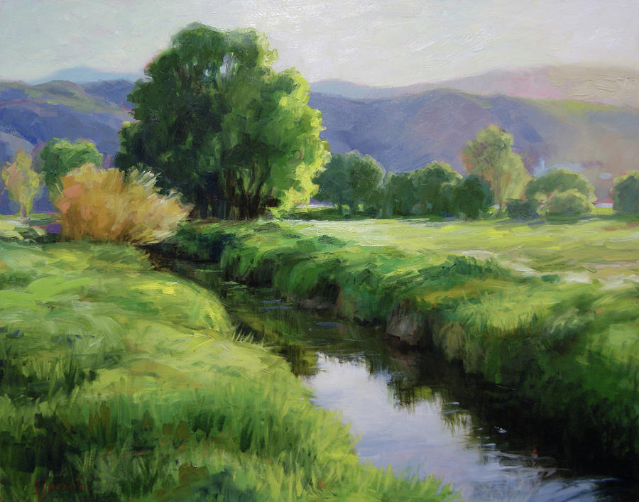 Landscape Painting - Early Morning in Morgan, Utah by Susan N Jarvis