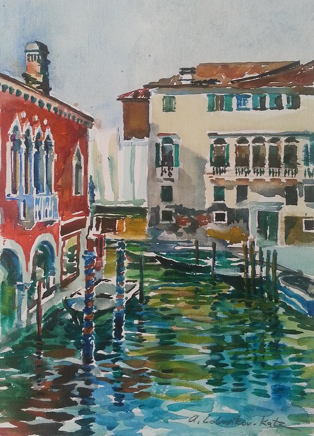 Early morning in Venice Painting by Anna Lobovikov-Katz