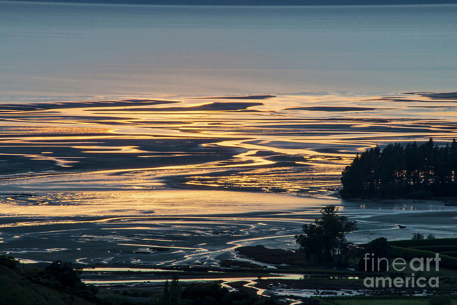 Early Morning Light Streaks in Moutere Inlet Photograph by Bob Phillips