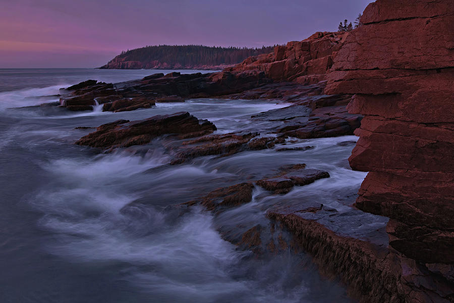 Early Morning Light - Thunder Hole  Photograph by Stephen Vecchiotti