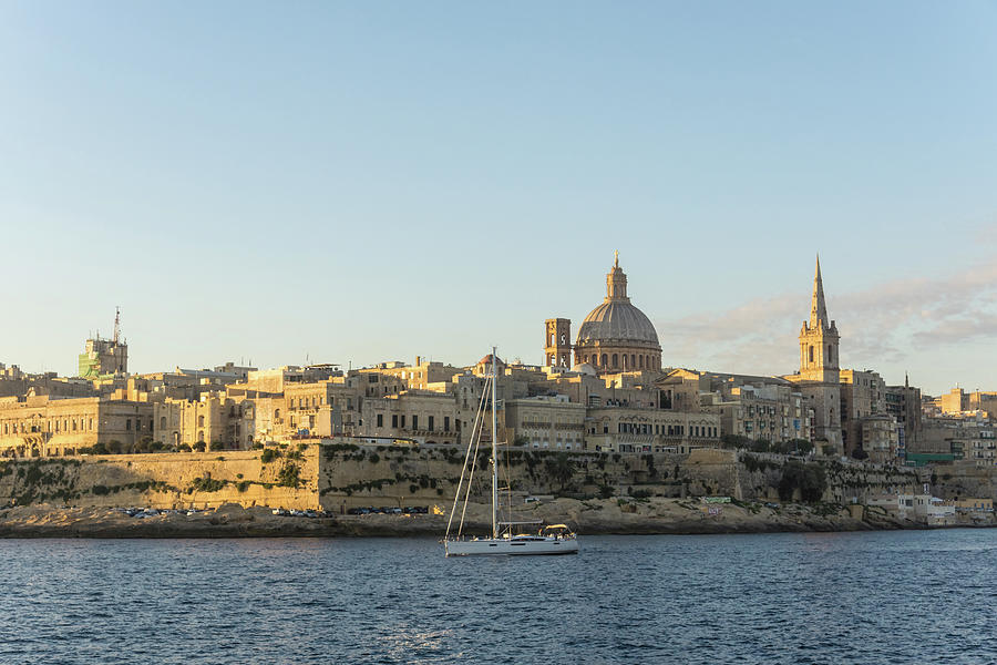 Early Morning Motorsail - Yacht and Skyline at the Splendid Maltese ...