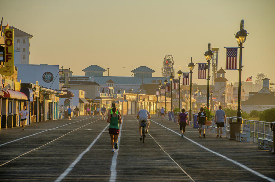 Early Morning on the OC Boardwalk Photograph by Bill Cannon