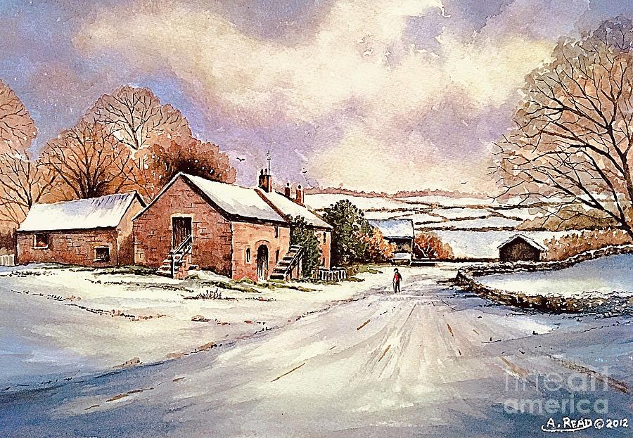 Winter Painting - Early morning snow warm edi by Andrew Read