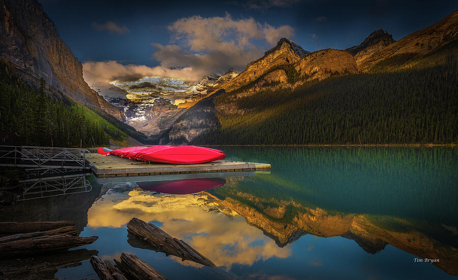 Landscape Photograph - Early Morning....Lake Louise.  Alberta, Canada by Tim Bryan