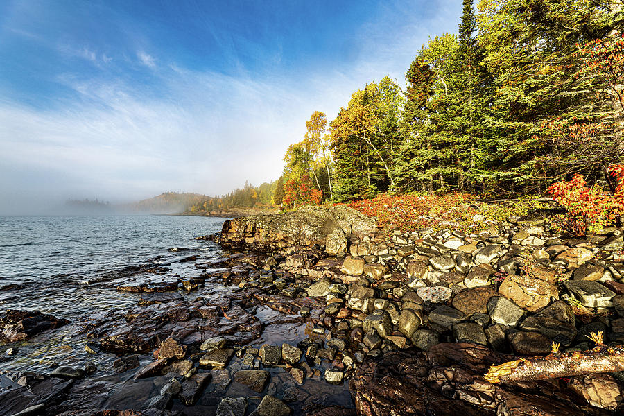 Tree Photograph - Early Mornings on Lake Superior by Spencer Jelinek