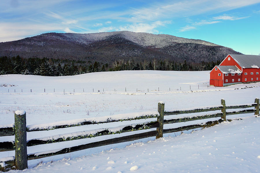 Early Snow At Pioneer Farm - Columbia, NH - November 2021 Photograph by John Rowe