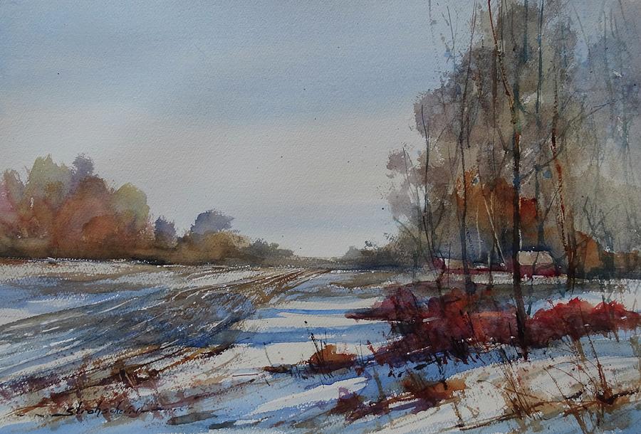 Early Snow in Afton Painting by Sandra Strohschein