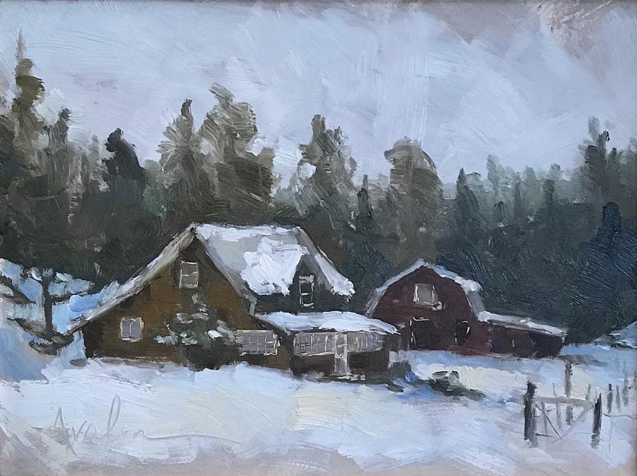 Early Snow Painting by Nancy Avalon | Fine Art America