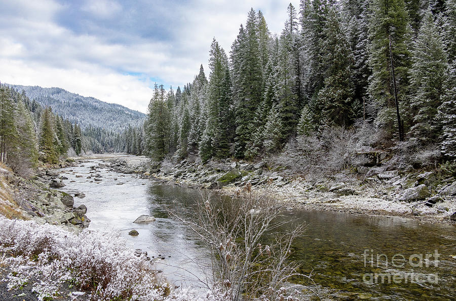 Fall Photograph - Early Snow on the Lochsa by Idaho Scenic Images Linda Lantzy