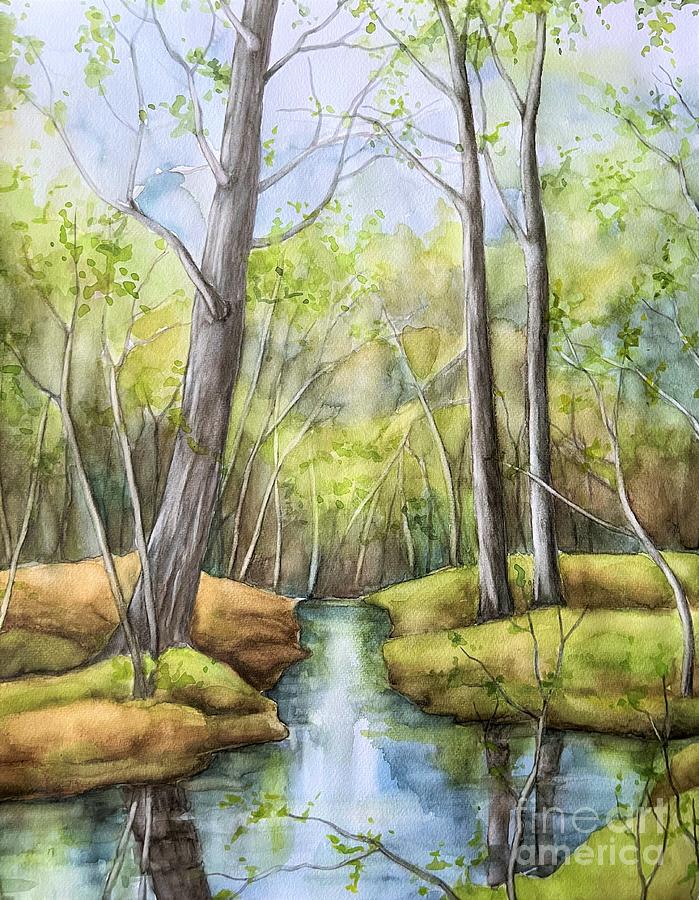 Early spring flood Painting by Inese Poga