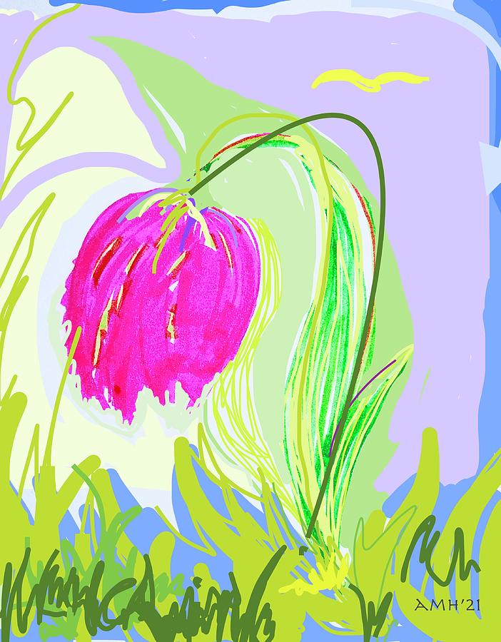 Early Spring Tulip  Mixed Media by Alida M Haslett