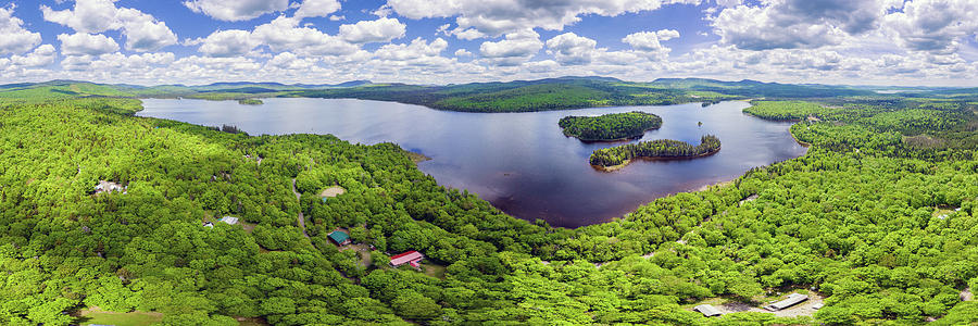 Early Summer Paorama View of Second Connecticut Lake - Pittsburg, New Hampshire Photograph by John Rowe
