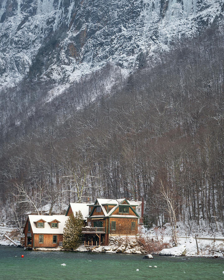Early Winter at Lake Willoughby and Mt Pisgah - Westmore, Vermont Photograph by John Rowe