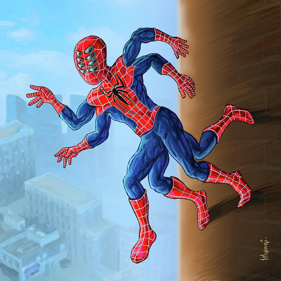 Earth 2 Spiderman Painting by Anthony Mwangi