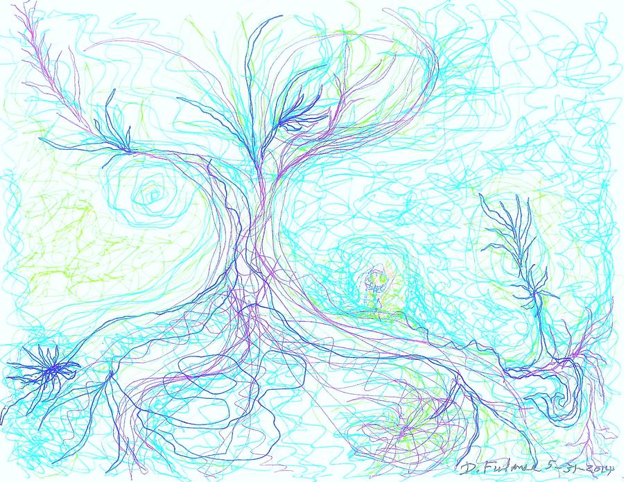 Earth And Sky Connection Drawing by Denise F Fulmer