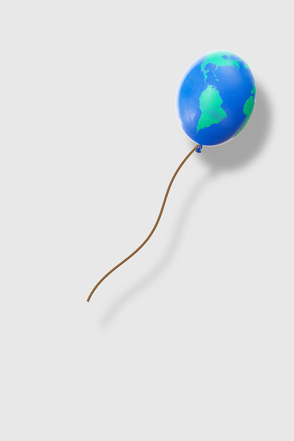 Earth Balloon Drifting After Banksy Painting by Tony Rubino