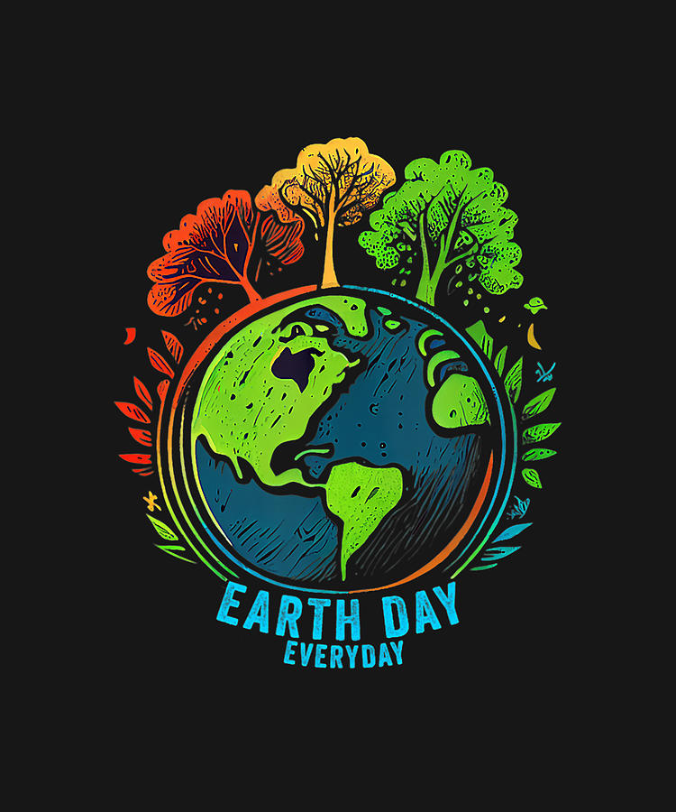 Earth Day Everyday Earth Day Teacher Planet Art Drawing by DHBubble ...