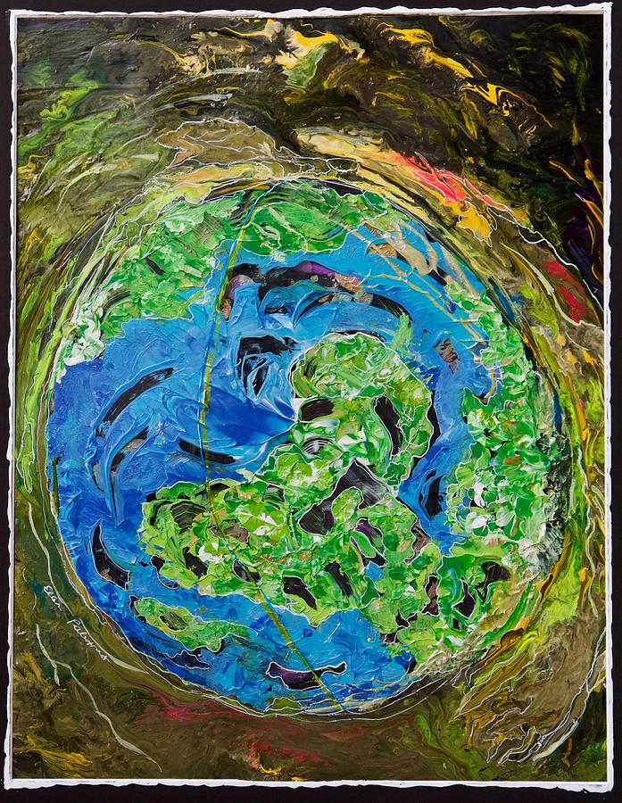 Earth Embraced - Vertical Painting by Ellen Palestrant