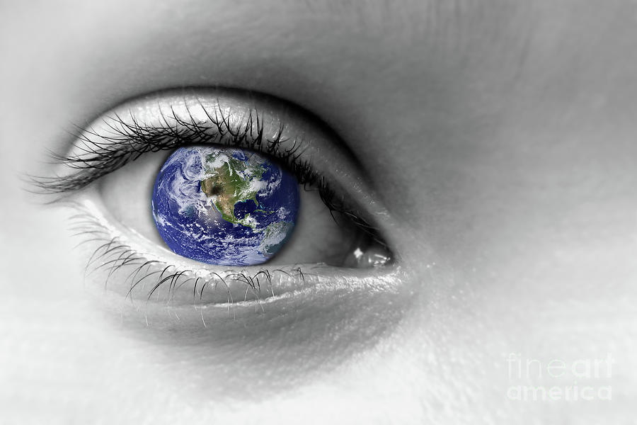 Abstract Digital Art - Earth eye by Delphimages Photo Creations