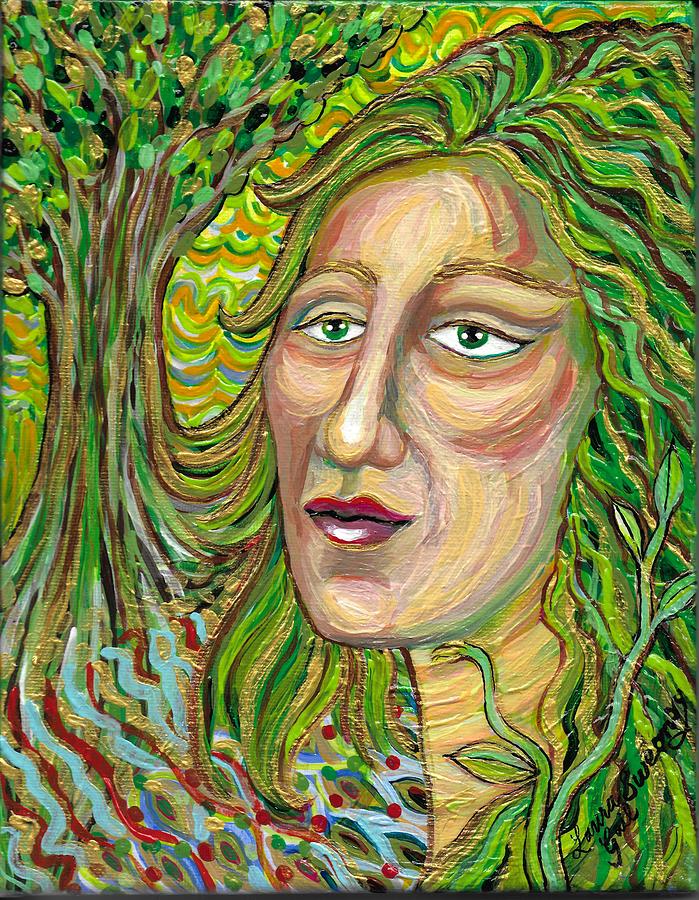 Earth Fairy in Green Painting by Laura Sweeney - Fine Art America