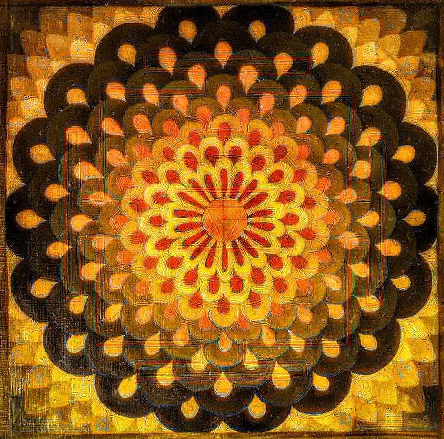 Inspirational Painting - Earth Flower Mandala by Mira Krishnan