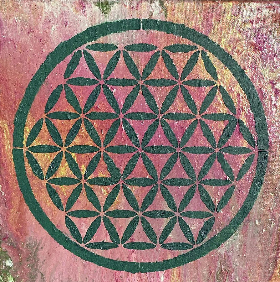 Earth, Flower Of Life Painting by Rachel Bonacquisti | Fine Art America