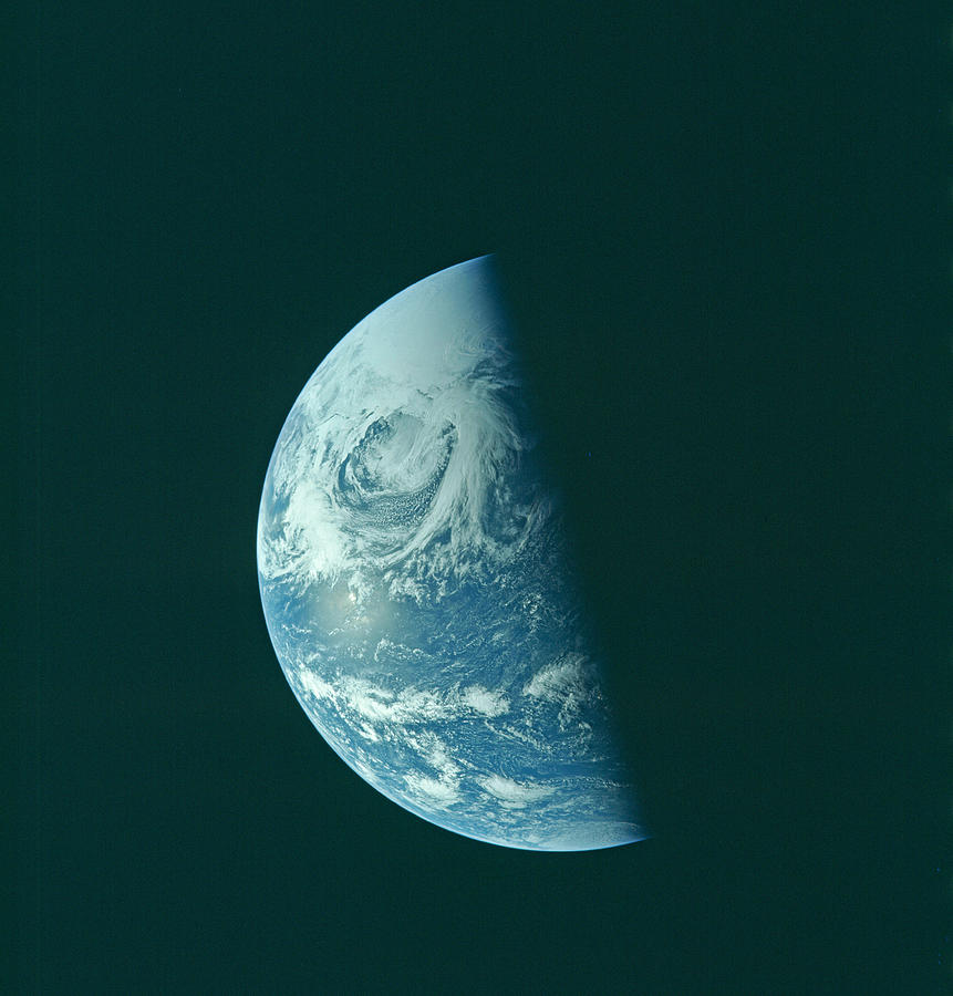 Earth From Moon Surface, Apollo Mission 17 by NASA JSC Digital Art by