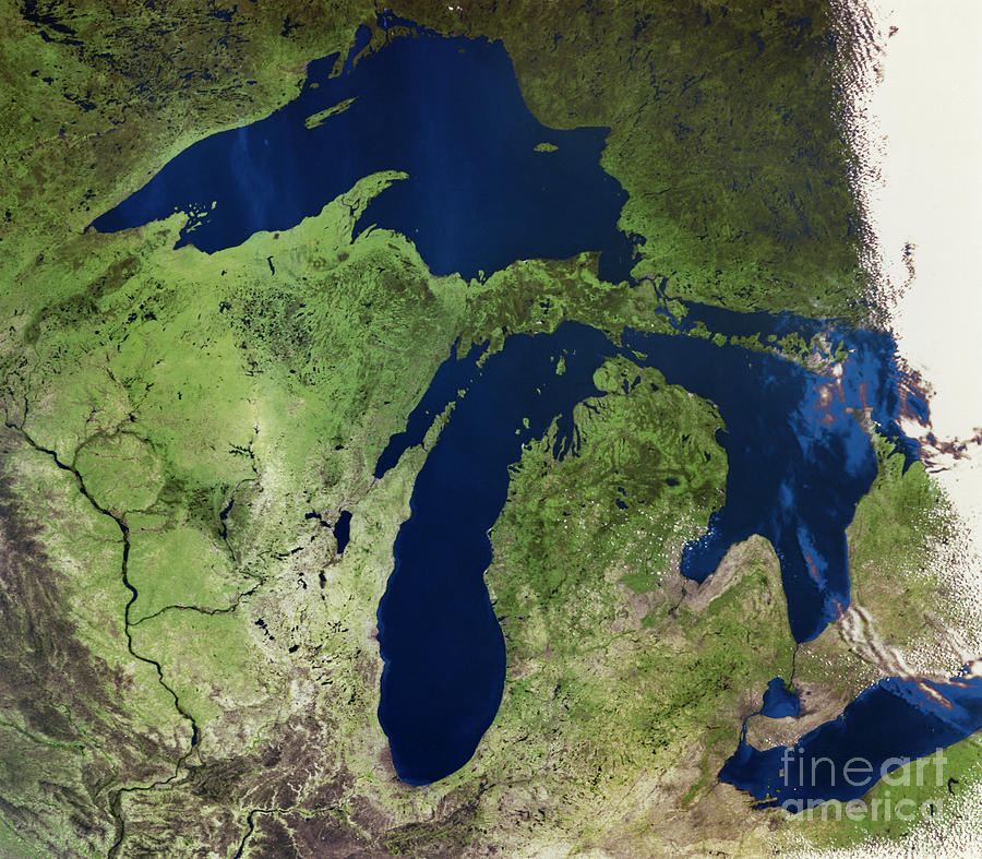 Great Lakes From Space, 1980 Photograph by Nasa