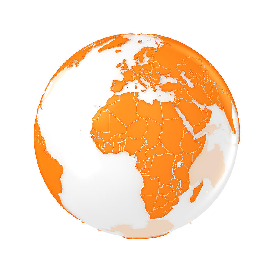 Earth globe orange Photograph by Scibak