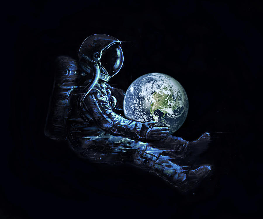 Space Digital Art - Earth Play by Nicebleed