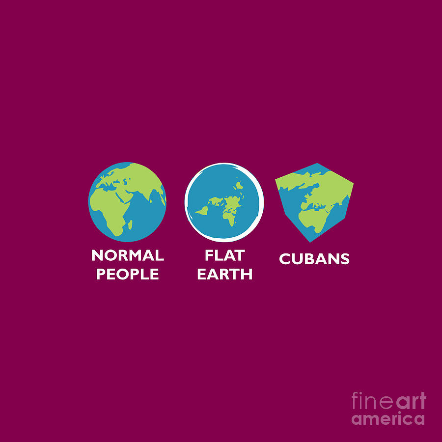 Earth Shapes Normal Flat Cuban Flat Earth Drawing by Carlyn P Lee