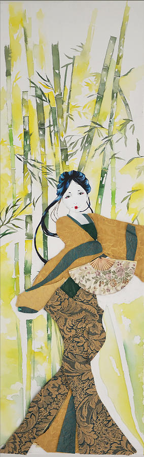 Earth The Geisha Dancer Print Mixed Media by Shreya Sen