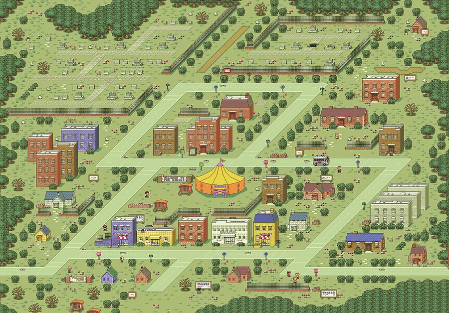 Earthbound Map Digital Art By Catteaparty