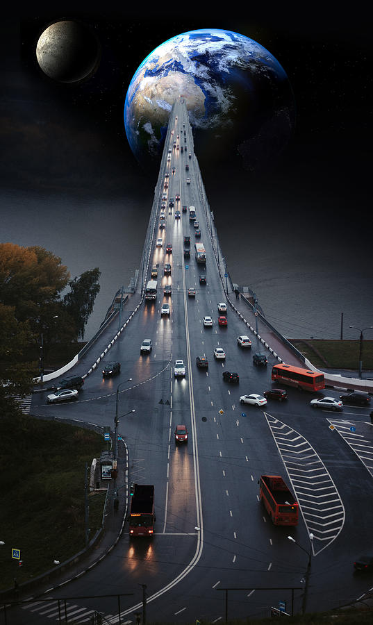 Earths Highway Bridge Digital Art