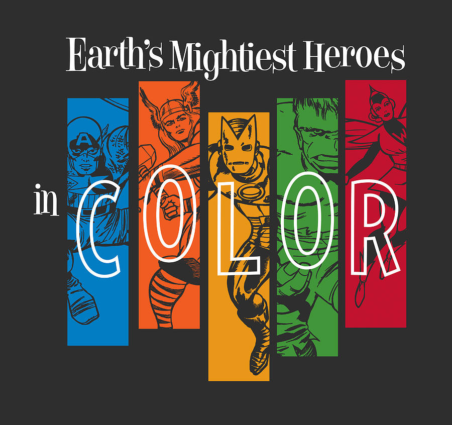Avengers Digital Art - Earths Mightiest Heroes IN COLOR by Edward Draganski