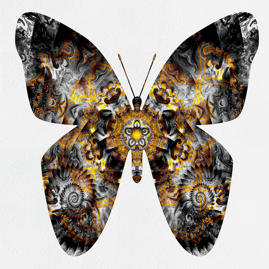 Earthy Fractal Butterfly  Digital Art by Peggy Collins