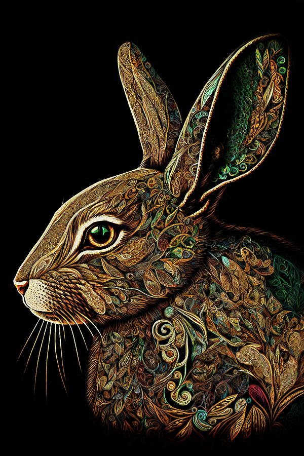 Earthy Rabbit Digital Art by Peggy Collins