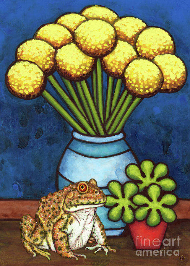 East Asian Bullfrog Still Life Painting by Amy E Fraser