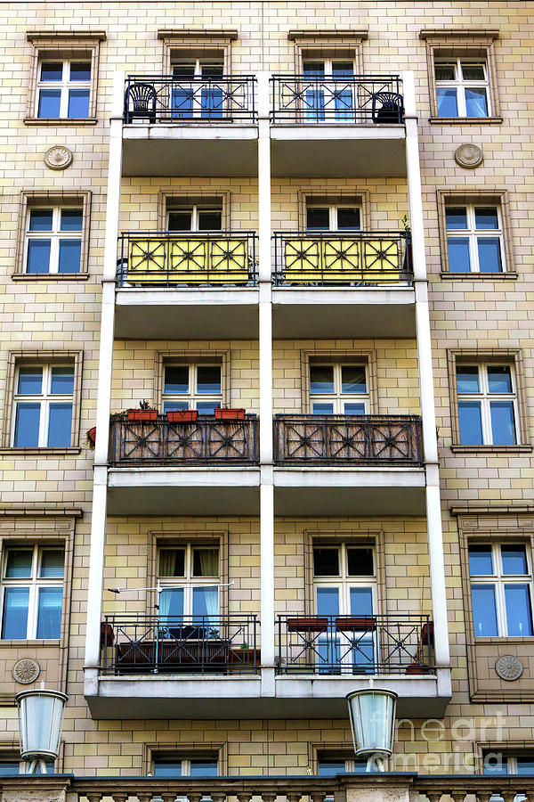 East Berlin Balconies on Karl-Marx-Allee Photograph by John Rizzuto